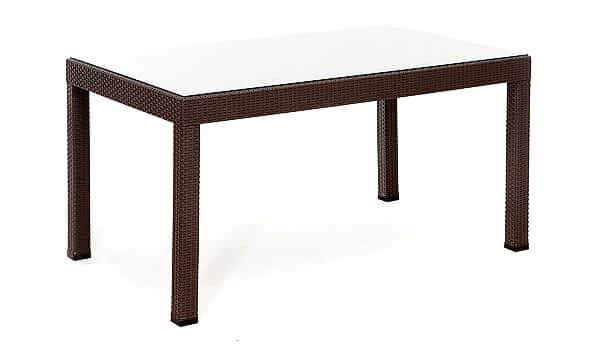 Rattan Camlı Large Masa - Çok Renkli