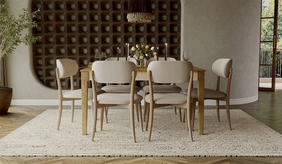 Eco Bohem Masa + 6 Adet Sandalye Takımı - Aytaşı