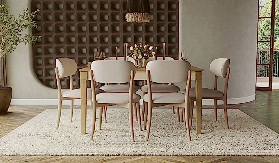 Eco Bohem Masa + 6 Adet Sandalye Takımı - Ceviz